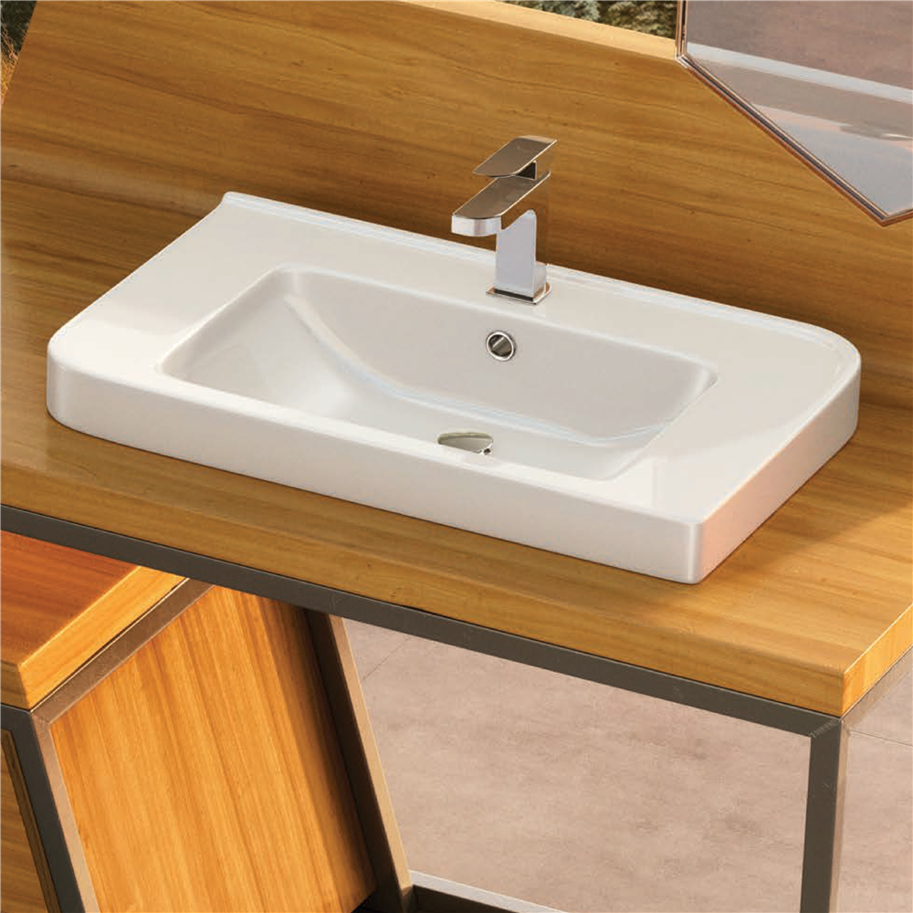 Console Sink with Metal Frame